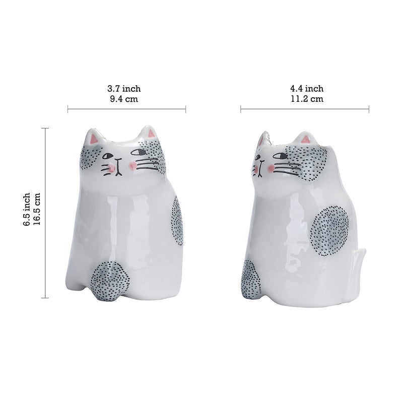 Bico Cartoon Cat Utensil Holder, Handpainted Stoneware, Dishwasher Safe - Image 2